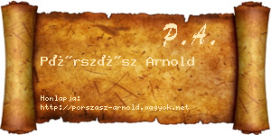 Pórszász Arnold névjegykártya